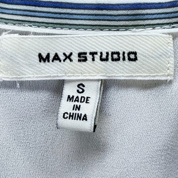 Max Studio Floral Print Mini Dress Size S Smoked Waist V-Neck Long Sleeve Boho - Picture 4 of 13